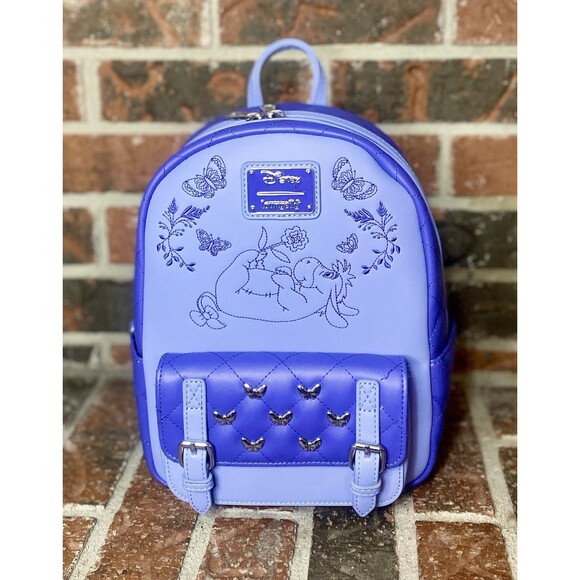 LOUNGEFLY DISNEY WINNIE THE POOH EEYORE EMBROIDERED FLORAL MINI BACKPACK NWT!!! - Picture 1 of 2